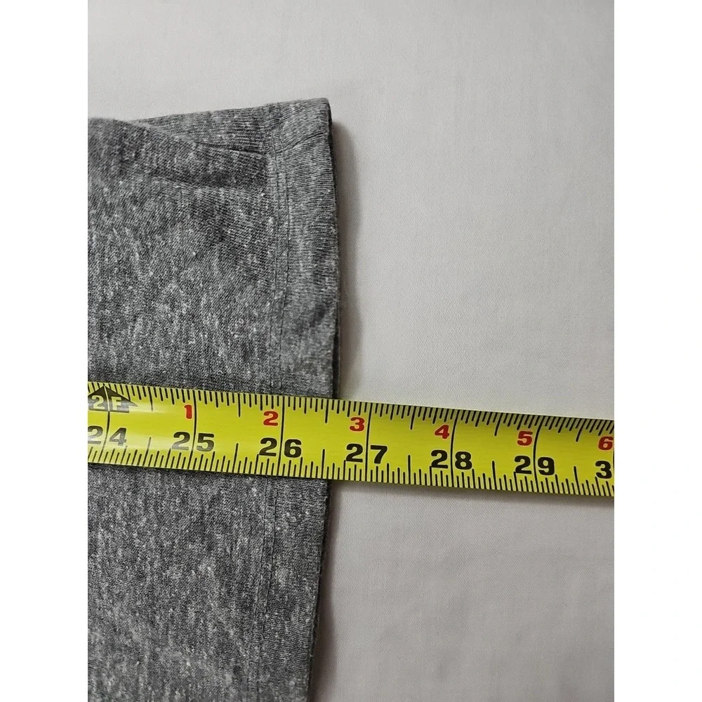 True Religion Womens Gray Short Sleeve Crystal Horseshoe  V-neck T-shirt Size XL